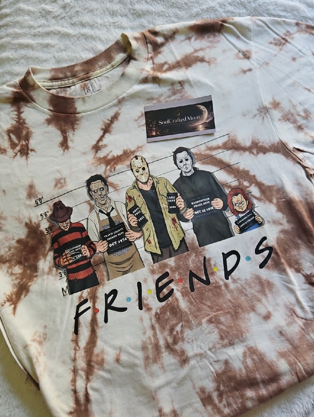 George Brown Tie-Dye 'Friends' Horror Characters Short Sleeve Tee